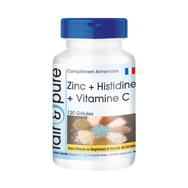 Fair & Pure® - Zinc + Histidine + Vitamine C - végan - 120 gélules