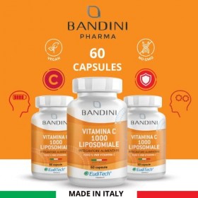 Bandini® Vitamine C Liposomale 60 Gélules Végétales - Acide Ascorbique Haute Absorption - Haute biodisponibilité - Contribue 