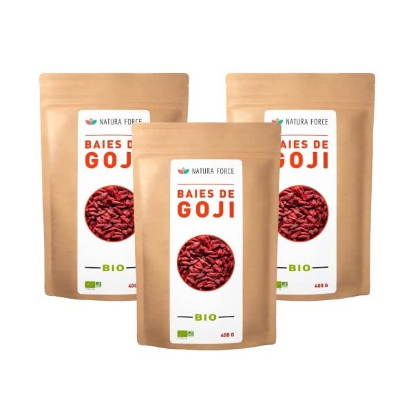 NATURA FORCE - Baies de Goji 100% Biologique - Haute Valeur Energétique - Renforce Défenses Naturelles - Système Immunitaire 