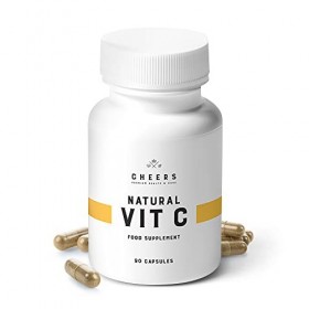 CHEERS - Vitamine C naturelle, 90 capsules végétaliennes, booster du système immunitaire à base de cynorrhodon, comprimés de 