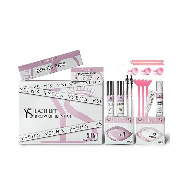 Ysens Kit de rehaussement de cils, Kit de lamination et de coloration des sourcils noir , Kit de rehaussement des sourcils,