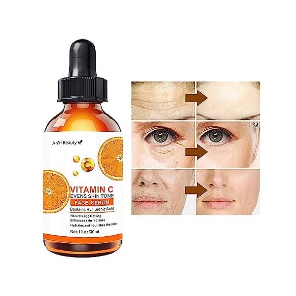 Essence Vitamine C pour la peau,Essence naturelle éclaircissante pour le visage à la vitamine C avec nicotinami| Hydratant vi