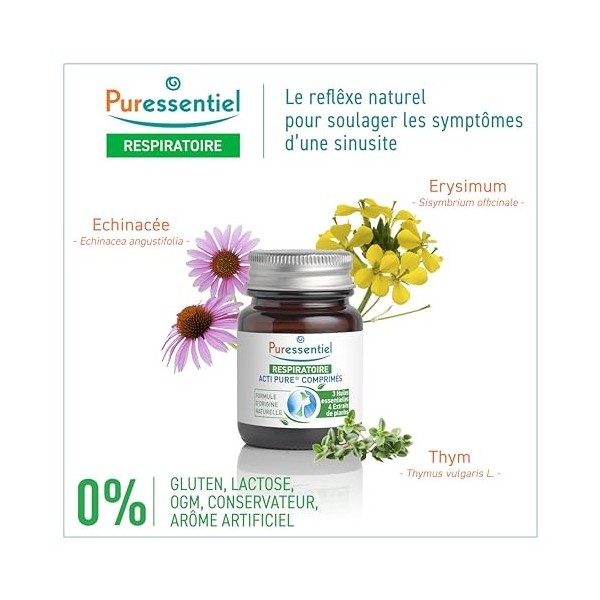 Puressentiel - Comprimés Acti Pure Respiratoire – Huiles essentielles, Extraits de plantes, Vitamine C – Facilite la respirat