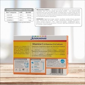 JUVAMINE - Vitamine C Vitamine D & Calcium - 30 Comprimés Effervescents