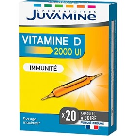 JUVAMINE - Immunité - Vitamine D 2000 UI 50ug - Défenses Immunitaires - Boite de 20 Ampoules Lot de 1 
