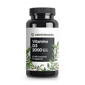 Vitamine D3 2000 U.I. – 365 comprimés – pour les os et le système immunitaire – Vitamine D – hautement dosé, sans additifs in