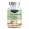 Vitamine D3 2000 UI + K2 100 µg par Comprimé, 200 Comprimés Approvsionnement de 6 mois , Vitamin D3 K2 Fortement Dosée, Cont