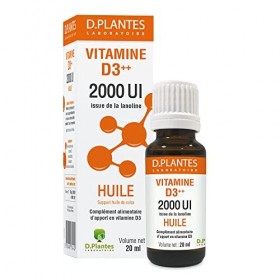 D.PLANTES - Vitamine D3 2000 UI - Complément Alimentaire - Immunité, Ossature Normale - Boost en Vit. D - Issue de la Lanolin