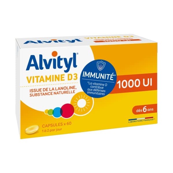 Alvityl - Vitamine D3 1000 UI - 60 Capsules - Dès 6 ans