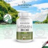 Bandini® Vitamine D3 K2 MK7 Extra Fort - 365 comprimés 12 mois - 2000 UI Vitamina D3 + 200 mcg Vitamina K2 - La Vitamine 