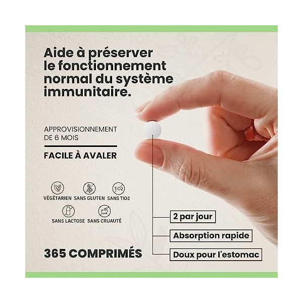 CYB | Vitamine D3 2000 IU - Vitamine D 50µg Haute Dose Pure - 365 Comprimés 2 par Jour - Complement Alimentaire Végétarien Fa