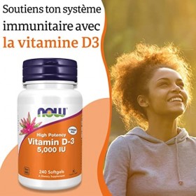 Now Foods, Vitamin D3 Depot, 5.000IU, Cholécalciférol, Haute Dosé, 1 Capsule tous les 5 Jours, 240 Capsules molles, Testé en 