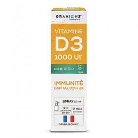Vitamine D3 Végétale 1000 Ui - Spray 20Ml Pratique & Efficace - 100% Origine Naturelle Vegan - Immunite & Capital Osseux - Ab