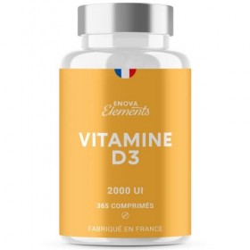 VITAMINE D3 2000 IU - 1 an d’Approvisionnement 365 Comprimés - Immunité, Articulations, Os - Fabriqué en France