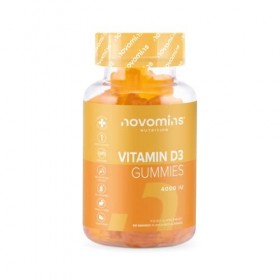 Vitamine D3 4000 UI 60 Gummies de Cholécalciférol - La Vitamine D Contribue Au Fonctionnement Normal Du Système Immunitaire -