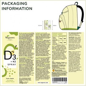 Vitamine D3 + K2 Spray Vegavero® | 100% NATURELLE | Absorption Immédiate | 4 Mois dApprovisionnement 25 ml | Sans Sucre Aj