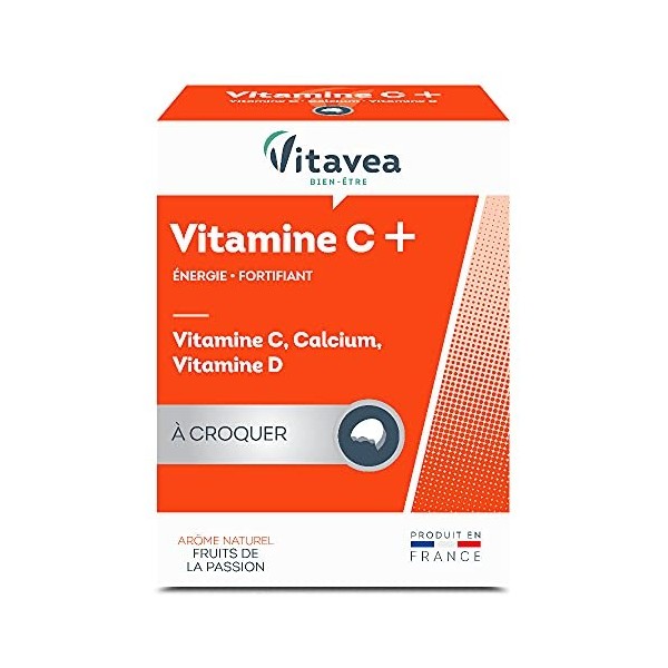 Vitavea - Vitamine C, Vitamine D, Calcium - Complément Alimentaire Tonus, Vitalité - Boost des Défenses Immunitaires - Mainti