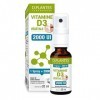 D.PLANTES - Vitamine D3 2000 UI - Complément Alimentaire en Spray - Immunité, Ossature Normale - Boost en Vit. D - Origine Vé
