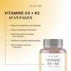 Vitamine D3 K2 MK7 Natural Nullure | 2000 UI | Formulation quotidienne équilibrée pour une assimilation facile I Système Im