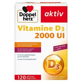 Doppelherz Vitamine D3 – Contribue au fonctionnement normal du système immunitaire ainsi qu’au maintien d’une dentition, d’un