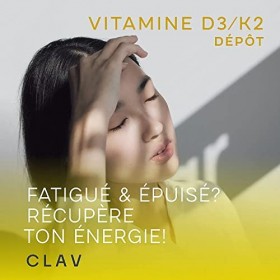 Vitamine D3 K2 Vegan - Vitamine D3 5000 IU + 200μg Vitamine K2 MK7 Depot par Gelule - Dosage Facile et Forte - Vitamine D Nat