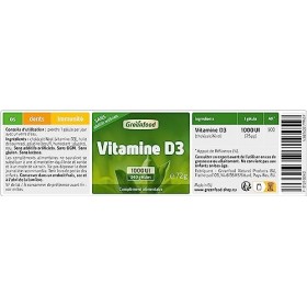 Greenfood Vitamine D3, 1000 UI, dose élevée, 240 gélules. Contribue à renforcer les os, les dents et le système immunitaire. 