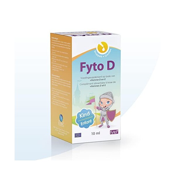 FYTO D 800 IU - Gouttes de Vitamine D3 et E pour Enfants - Soutien de la Croissance et du Système Immunitaire - Facile à Pren