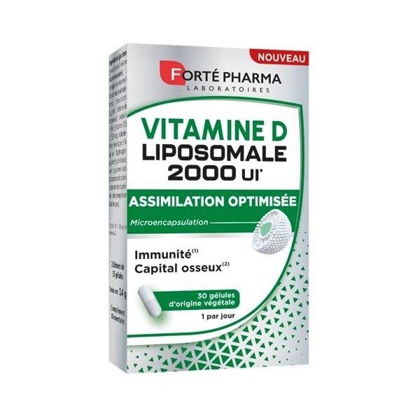 Forté Pharma – Vitamine D Liposomale 2000 UI | Complément Alimentaire Défenses immunitaires & Santé osseuse - Assimilation op