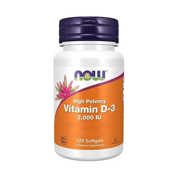 Now Foods, Vitamin D3 Depot, 2000 IU, Tous les 2 Jours 1 Capsule, Cholécalciférol, Haute Dosé, 120 Capsules molles, Testé en 