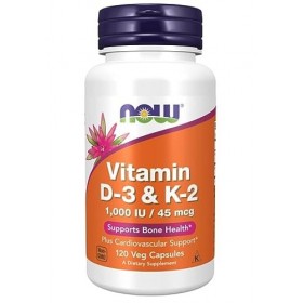 NOW Foods Vitamine D-3 & K-2-120 vcaps