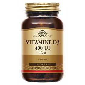 Solgar Vitamine D3 400 UI - Défenses immunitaires - Os/Cartilages - Capsule à avaler - Complément Alimentaire - Flacon de 100