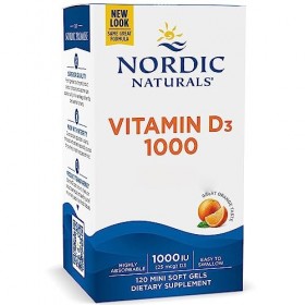 Nordic Naturals, Vitamine D3, 1000 IU, Cholécalciférol de Lanoline, Goût Orange, 120 Capsules molles, Testé en Laboratoire, S