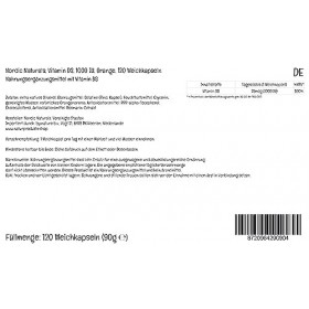 Nordic Naturals, Vitamine D3, 1000 IU, Cholécalciférol de Lanoline, Goût Orange, 120 Capsules molles, Testé en Laboratoire, S