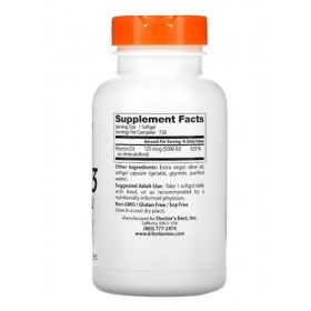 Doctors Best Vitamine D3, 5000 UI - 720 gélules Softgel, Soutien osseux et immunitaire