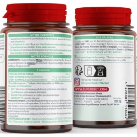 SUPERDIET - HUILE DE FOIE DE MORUE - Source de Vitamine A et Vitamine D - Nutrithérapie - Conditionné en France - 45 capsules