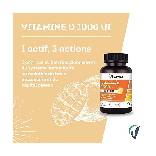 Vitavea - Gummies Vitamine D - Complément Alimentaire Défenses naturelles, Immunité - Défenses Naturelles Renforcées, Maintie