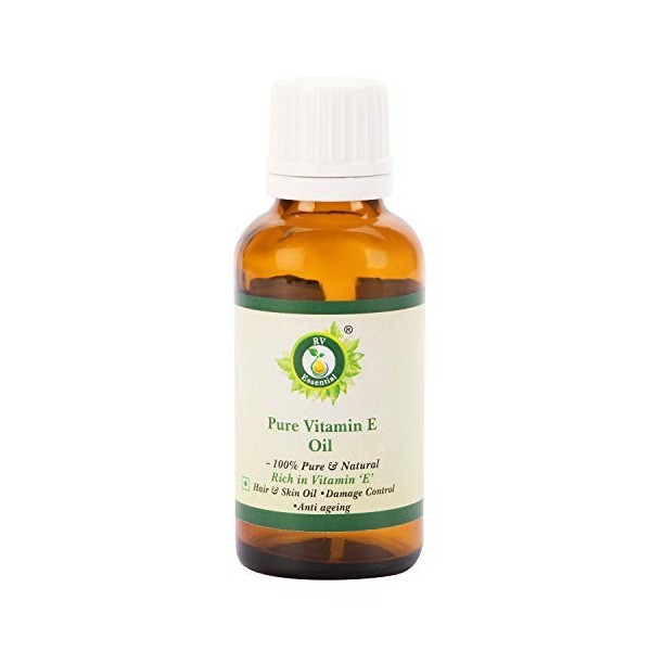 R V Essential Huile de Vitamine E pur 100ml 3.38oz - 100% pur et naturel riche en vitamine E Pure Vitamin E Oil