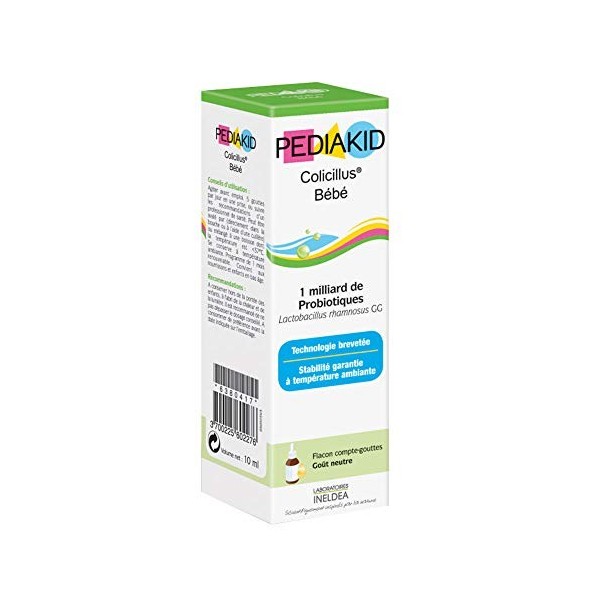 PEDIAKID - Colicillus Bébé - Suspension Huileuse à base de Lactobacillus Rhamnosus GG - Teneur Garantie 1 Milliard par Prise 