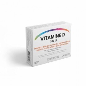 VITAMINE D • 200 UI • Complément Alimentaire Vitamine D dérivée du Lichen • Cure 1 mois / 30 gélules 1/j • Fabriqué en Fran