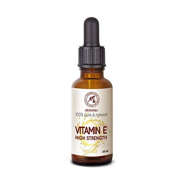 Gouttes de Vitamine E Concentrées 30ml - Tocophérol - Naturel - Vitamine E Anti-âge - Vitamine E Pure Haute Résistance pour V