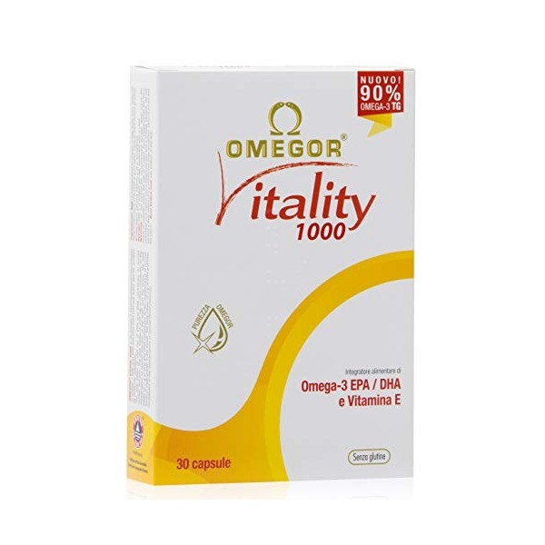 OMEGOR® Vitality 1000 - NOUVEAU avec 85% dOméga-3 TG! 5 * Certifié IFOS depuis 2006. EPA 500 mg et DHA 250 mg par perle. Str