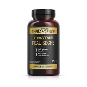DERMASSENTIEL PEAU SÈCHE| Nourrit et protège la peau | Cure 3 mois | 1 g Huile de bourrache |Titrage garanti en oméga 6 |Vita
