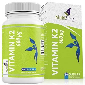 Vitamine K2 MK7 à fort dosage, certifiée - 600 mcg Menaquinone - 90 Gélules - All-trans MK-7 - Sans gluten, sans stéarate de 