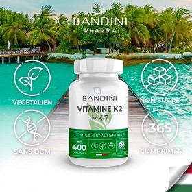 Vitamine K2 MK7 200 mcg, 400 comprimés, Ménaquinone à dosage élevé, Vit K2 MK7 K2Vital® Vitamine K2 200 µg, Qualité italienne