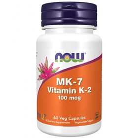 Now Foods, Vitamine K2 MK-7, 100mcg, All-Trans, 60 Capsules végétaliennes, Testé en Laboratoire, Sans Gluten, Sans Soja, Sans