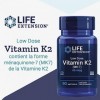 Life Extension, Low Dose Vitamine K2, avec Trans-MK-7, 45mcg, 90 Capsules molles, Testé en Laboratoire, Sans Gluten, Sans Soj