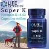 Life Extension, Super K, avec MK-7, Dépot, Hautement Dosé, 90 Capsules molles, Testé en Laboratoire, Sans Gluten, Sans Soja, 