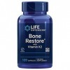 Life Extension, Bone Restore avec Vitamine K2, Vitamine D3 et Minéraux, 120 Capsules, Testé en Laboratoire, Sans Gluten, Sans