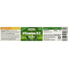 Greenfood Vitamine K2 MK-7, all-trans , 200 µg, dose élevée, 180 comprimés, vegan - pour au maintien dune ossature normale.