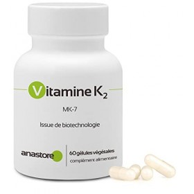 Vitamine K2 * 105 μg / 60 gélules * Obtenu par fermentation naturelle MK-7 * Articulations, cardiovasculaire, osseux *